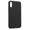 Schwarze Silikon-Hülle für iPhone 16, Rückansicht